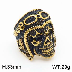 Stainless Skull Ring - KR109967-HL