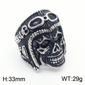 Stainless Skull Ring - KR109968-HL