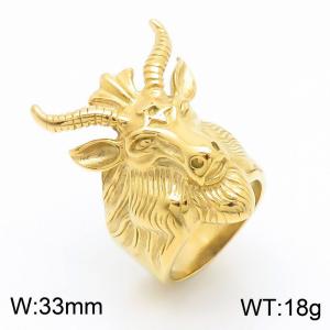 Stainless Steel Gold-plating Ring - KR109973-HL