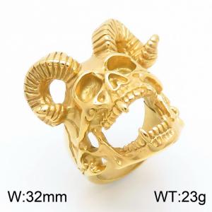 Stainless Skull Ring - KR109975-HL