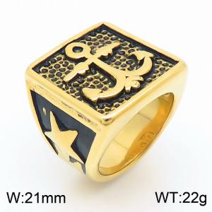 Stainless Steel Gold-plating Ring - KR109980-LK