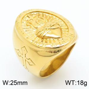 Stainless Steel Gold-plating Ring - KR109983-LK