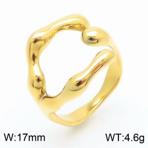 Stainless Steel Gold-plating Ring - KR110052-GC