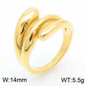 Stainless Steel Gold-plating Ring - KR110053-GC