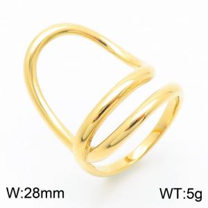 Stainless Steel Gold-plating Ring - KR110054-GC
