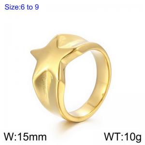 Stainless Steel Gold-plating Ring - KR110081-LK