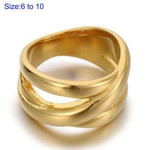 Stainless Steel Gold-plating Ring - KR110083-LK