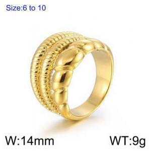 Stainless Steel Gold-plating Ring - KR110085-LK