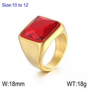 Stainless Steel Stone&Crystal Ring - KR110090-LK