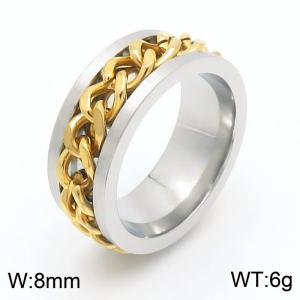 Personalized and creative motorcycle chain men's titanium steel ring - KR110110-WGSG