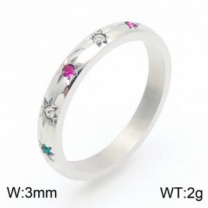 Stainless Steel Stone&Crystal Ring - KR110120-K