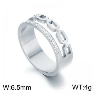 Stainless Steel Stone&Crystal Ring - KR110187-YH