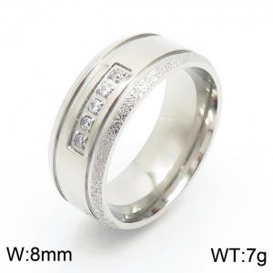 Stainless Steel Stone Ring - KR11044-K