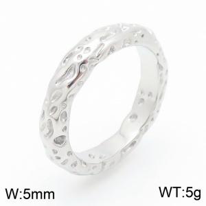 Stainless steel irregular personalized women's ring - KR110663-WGHT