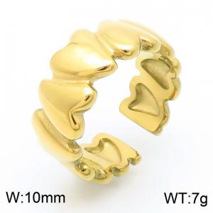 Stainless Steel Gold-plating Ring - KR110672-K