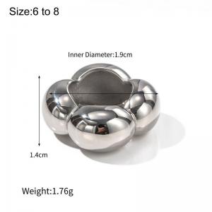 Stainless steel hollow flower closed ring - KR110685-WGJD