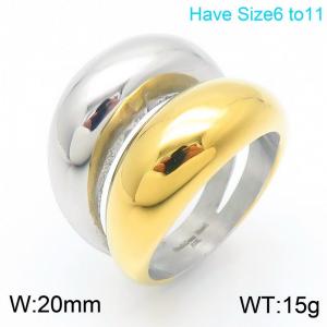 Stainless steel gold ring - KR110694-KJX