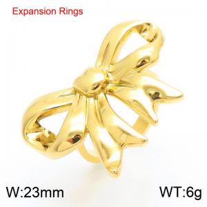 Personalized Design Trend Gold Bow Women's Ring - KR110709-KFC
