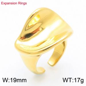 Gold Color Personality Expansion Ring Women Stainless Steel 304 Jewelry - KR110833-K