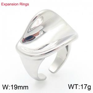 Silver Color Personality Expansion Ring Women Stainless Steel 304 Jewelry - KR110834-K
