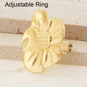Stainless Steel Gold-plating Ring - KR110910-SP