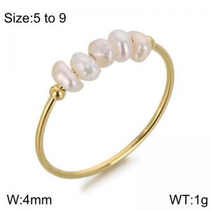 Freshwater Alien Pearl Stainless Steel Ring - KR111005-KLX