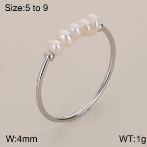 Freshwater Alien Pearl Stainless Steel Ring - KR111006-KLX