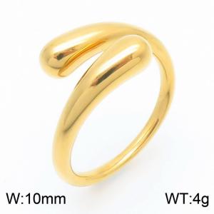 Simple Gold Color Stainless Steel Ring For Women Trendy Jewelry - KR111117-MZOZ