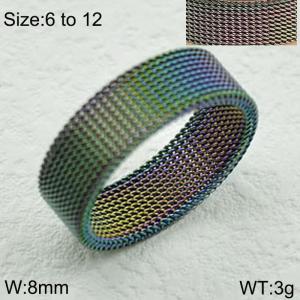 Stainless steel deformed mesh ring - KR111119-WGLO