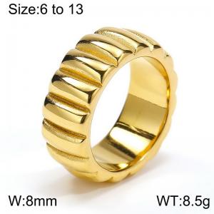 Stainless Steel Fashionable and Personalized Ring with Vertical Pattern Around the Ring - KR111122-WGHT