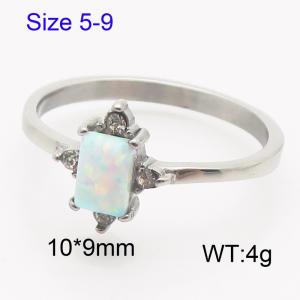 Stainless Steel Stone&Crystal Ring - KR111190-TOM