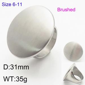 Trendy temperament exaggerated circular mirror polished engraved ring 18k gold-plated men's and women's atmospheric stainless steel ring - KR111195-TOM