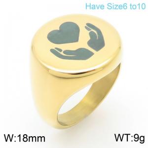 Stainless Steel Smooth Laser Personalized Hands Love Ring - KR111365-Z