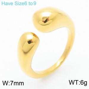 European And American 18K Gold Plated Band Finger Ring Fashion Chunky Irregular Jewelry Rings for Women - KR111374-GC