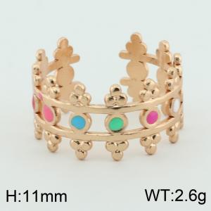 Stainless Steel Rose Gold-plating Ring - KR111427-AQ