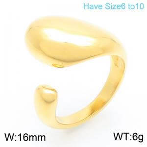 French Drop Jewelry Geometric Ring Statement Open Chunky Rings For Women Stainless Steel Rings - KR111640-GC