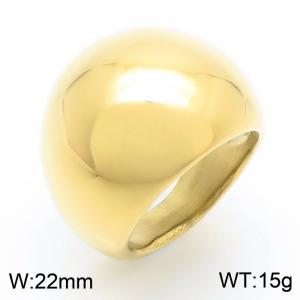 European and American fashion personality stainless steel creative exaggeration mirror polishing semi-circular top arc temperament gold ring - KR111707-GC