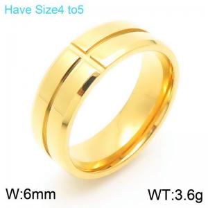Minimalist and Personalized Stainless Steel Creative Round Outer Arc Layered Cross Separation Line Jewelry Charm Gold Ring - KR111719-KC