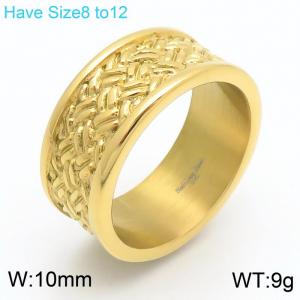 #8 - #12 18K Gold Plated Fashion Ring For Men Stainless Steel 316L - KR111952-KJX