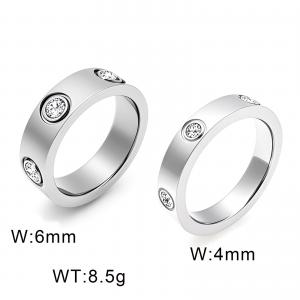Stainless Steel Starry Sky with Diamonds Stone&Crystal Ring - KR112836-GC