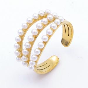 Stainless Steel Gold-plating Ring - KR113044-QY