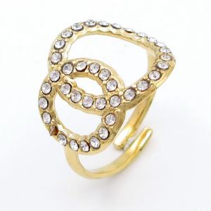 Stainless Steel Stone&Crystal Ring - KR113048-QY