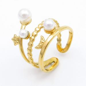 Stainless Steel Gold-plating Ring - KR113050-QY