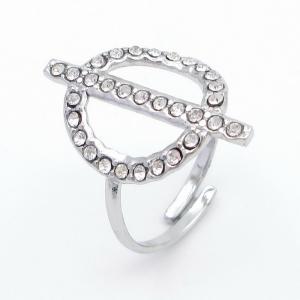 Stainless Steel Stone&Crystal Ring - KR113052-QY