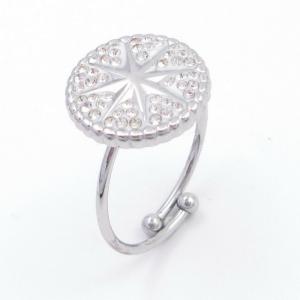 Stainless Steel Stone&Crystal Ring - KR113059-QY