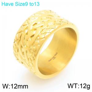 Personality Chain Ring Stainless Steel Jewelry 18k Gold Plated Finger Fashion Rings for Men - KR113164-KJX