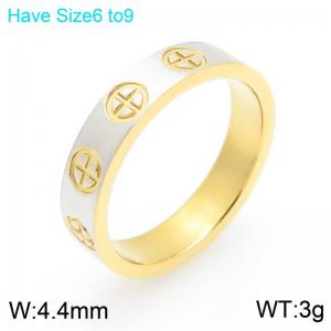 4.4mm Width Gold Stainless Steel Ring For Men - KR113170-GC