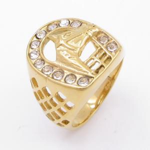 Stainless Steel Stone&Crystal Ring - KR113173-LK