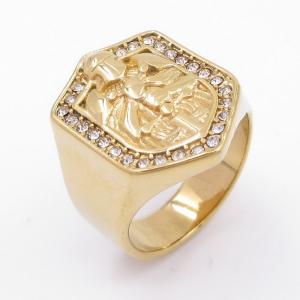Stainless Steel Stone&Crystal Ring - KR113176-LK