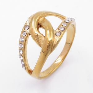 Stainless Steel Stone&Crystal Ring - KR113178-LK